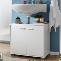 FineBuy FineBuy Waschbeckenunterschrank mit 2 Türen Weiß, Kleiner Schrank Badezimmer 60x30x55 cm, Badschrank Waschbecken Stehend, Bad Aufbewahrung, Waschtischunterschrank