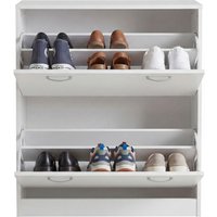 FineBuy FineBuy Schuhkipper KIEL 75 x 87 x 24 cm Farbe mit 2 Klappen 20 Paar Schuhe, Moderner Schuhschrank aus MDF, Schuhregal schmal Kommode für Flur