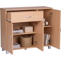 FineBuy FineBuy Design Sideboard SETE 90 x 75 x 30 cm, Schränkchen mit 1 Schublade 3 Türen, Moderne Schlafzimmer Kommode, Anrichte Esszimmer, Schmaler Schuhschrank mit Schublade