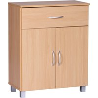FineBuy FineBuy Sideboard 60x75x30cm Kommode mit Schublade und Türen, Kleine Moderne Anrichte, Design Holz Schrank, Allzweckschrank mit Griffen, Kleiner Flurschrank Schmal