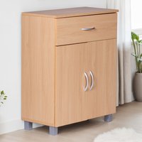 FineBuy Sideboard 60x75x30cm Kommode mit Schublade und Türen, Kleine Moderne Anrichte, Design Holz Schrank, Allzweckschrank mit Griffen, Kleiner Flurschrank Schmal