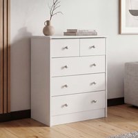 FineBuy Design Holz-Kommode 60 x 70 x 35 cm mit 5 Schubladen, Mehrzweckanrichte flach für Flur, Modernes Sideboard zeitlose Anrichte