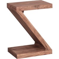 FineBuy Beistelltisch Massivholz Z Cube 59cm hoch Wohnzimmertisch Landhaus-Stil Braun Couchtisch Farbe wählbar