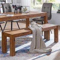 FineBuy Esszimmer Sitzbank Massiv-Holz Sheesham Holz-Bank Natur-Produkt Küchenbank im Landhaus-Stil Größe wählbar