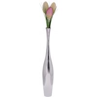 FineBuy FineBuy Deko-Vase Design Aluminium-Dekoration Wohndeko modern Blumenvase Farbe silber Tischdeko Designvase Tischvase