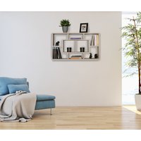 FineBuy Wandregal PAOLA 85 x 47,5 x 16 cm MDF-Holz Hängeregal modern, Design Wandboard freischwebend, Holzregal offen zum Hängen