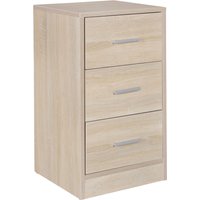 FineBuy FineBuy Nachtkonsole Boxspringbett FOGGIA mit 3 Schubladen in Holz Modern, B x H x T: 37,5 x 68 x 35 cm, Design Nachtkästchen, Nako - Nachttisch Kommode, Nachtschrank