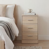 FineBuy Nachtkonsole Boxspringbett FOGGIA mit 3 Schubladen in Holz Modern, B x H x T: 37,5 x 68 x 35 cm, Design Nachtkästchen, Nako - Nachttisch Kommode, Nachtschrank