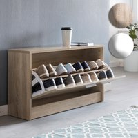 FineBuy FineBuy Schuhbank SPLIT mit Sitzfläche Schuhkipper Holz 80 x 47 x 24 cm, Flurbank klein geschlossen, Sitzbank schmal Flur mit Stauraum, Schuhschrank einzeln Garderobenbank Bank Flurmöbel