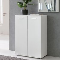 FineBuy FineBuy Kommode mit 2 Türen 71x104x35cm Mehrzweckschrank Holz, Flurschrank hell modern, Schrank klein, Anrichte Sideboard matt, Kommodenschrank Flurmöbel