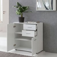 FineBuy FineBuy Kommode mit Türen & Schubladen 71 x 78 x 35,5 cm Schrank Holz, Flurschrank modern, Mehrzweckschrank klein, Anrichte Sideboard matt, Kommodenschrank Flurmöbel