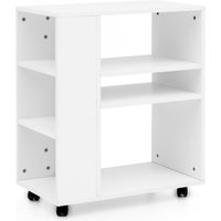 FineBuy FineBuy Regal 60x35x75 cm Regalwagen mit Rollen Holz, Schmales Küchen-Regal, Telefontisch Rollwagen Modern, Bücher-Regal schmal Standcontainer Hoch