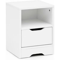 FineBuy FineBuy Nachtkonsole SV51475 31x43x31 cm 1 Schublade und Ablagefach, Nachtkommode mit Stauraum, Nachttisch Schlicht Modern, Nachtschränkchen Klein, Bettkommode Schlafzimmer
