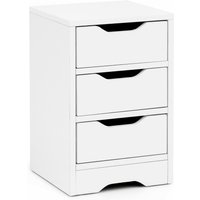 FineBuy FineBuy Nachtkonsole 31x49x31 cm Matt mit 3 Schubladen, Nachtkommode mit Stauraum, Nachttisch Schlicht Modern, Nachtschränkchen Klein, Bettkommode Schlafzimmer