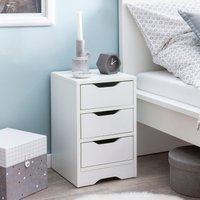 FineBuy Nachtkonsole 31x49x31 cm Matt mit 3 Schubladen, Nachtkommode mit Stauraum, Nachttisch Schlicht Modern, Nachtschränkchen Klein, Bettkommode Schlafzimmer