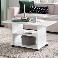 FineBuy Design Couchtisch 95 x 51 x 54,5 cm Drehbar mit Rollen, Wohnzimmertisch Coffee Table, Sofatisch Loungetisch Holz, Kaffeetisch mit Stauraum