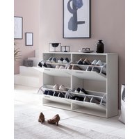 FineBuy Schuhkipper 120 x 81 x 24 cm mit 4 Klappen für bis zu 24 Paar Schuhe, Flur Schuhschrank, Schuhkommode, Schuhregal