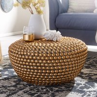 FineBuy Design Couchtisch rund 60 cm Metall - Handgefertigter runder Wohnzimmertisch aus Aluminium - Alu Loungetisch - Dekotisch