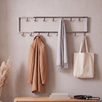 FineBuy Wandgarderobe Metall Silber - Design Garderobenpaneel - Wand Garderobenleiste mit Hakenleiste - Kleiderhaken