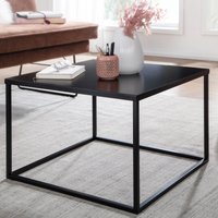 FineBuy Couchtisch 60 x 60 cm quadratisch Schwarz Metall - Industrial Alu Wohnzimmertisch - Skandinavisches Design Beistelltisch für Wohnzimmer Aluminium