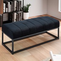 FineBuy gepolsterte Sitzbank 108 cm Samt - Polsterbank für Garderobe Schlafzimmer & Wohnzimmer - Garderobenbank Eingangsbereich - Bettbank