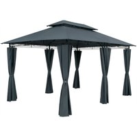 Casaria Casaria Pavillon Topas Anthrazit 3x4m UV-Schutz 50+