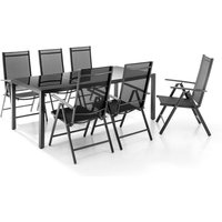 CHILLROI Aluminium-Sitzgruppe 7tlg. klappbar - Anthrazit