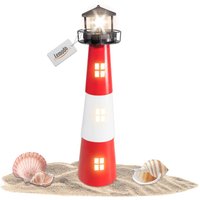 Lemodo Gartendeko Solar Leuchtturm mit rotierender LED-Beleuchtung 60 cm hoch