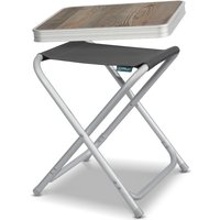 Homecall Leichter Campinghocker mit MDF Tisch, Aluminium Beistelltisch für Picknick und Balkon