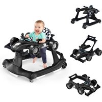 Costway COSTWAY 4 in 1 Lauflernwagen mit einstellbarer Höhe & Geschwindigkeit, Lauflernhilfe Autoförmig