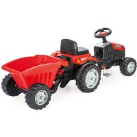 Lemodo Trettraktor rot mit Anhänger, Traktor zum draufsitzen, Kinder Traktor ab 3 Jahre