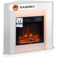 KAMINIO KAMINIO Elektrokamin MATTI - Elektrischer Eckkamin - Ecke, Weiß