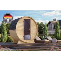 Karibu Karibu 38 mm Fasssauna Nayla S inkl. Saunaofen 3,6kW integr. Strg.