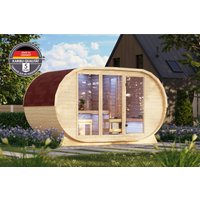 Karibu Karibu 38 mm Fasssauna Navla XXL inkl. Saunaofen 9kW Bio