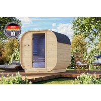 Karibu Karibu 38 mm Fasssauna Elina XL inkl. 9kW Saunaofen Bio