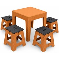 BROSPLAST Rattan-Tisch-&-Hocker-Set