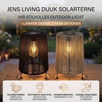 Jens Living JENS Living LED Solar Dekoleuchte Schwarz IP44 | Gartenlaterne für Terrasse & Balkon