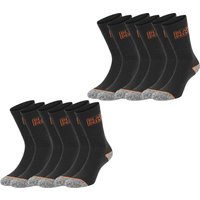 Black+Decker Herren Damen Unisex Sport Socken Essential Crew Baumwolle Black Grey Melange - 6er 9er 12er Pack