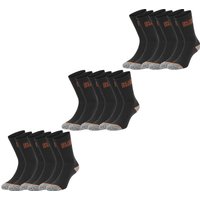 Black+Decker Herren Damen Unisex Sport Socken Essential Crew Baumwolle Black Grey Melange - 6er 9er 12er Pack