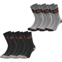 Black+Decker Herren Damen Unisex Sport Socken Essential Crew Baumwolle Black Grey Melange - 6er 9er 12er Pack