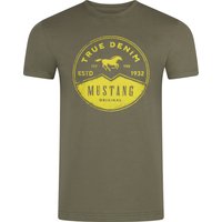 Mustang Herren T-Shirt Mehrfarbig Rundhals Regular Fit S bis 6XL Mustang Herren T-Shirt Mehrfarbig Rundhals Regular Fit S bis 6XL