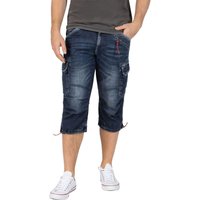 Timezone Herren 3/4 Cargo Jeans LOOSE MILESTZ SHORT Mid Waist Loose Fit - Blau Timezone Herren 3/4 Cargo Jeans LOOSE MILESTZ SHORT Mid Waist Loose Fit - Blau
