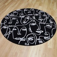 Tiago Face Art Black Rug