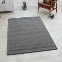 Grey SM Large Wool Plain Rug