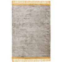 Elgin Tassels Rug Silver Mustard Border