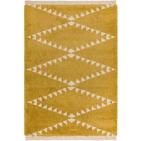 Rocco Mustard Shaggy Tassels Rug RC05
