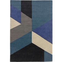 Reef Rug RF13 Big Geo Blue Wool