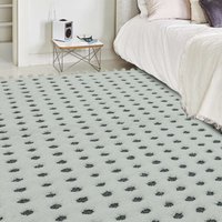 Ariana AR05 Dotty Grey Soft Fringed Rug
