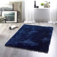 Origins Glamour Shimmer Indigo Ridged Shaggy Rug