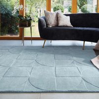 Origins Penny Steel Blue Plain Carved Rug
